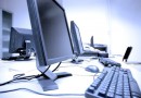 photo blue screens in computer room